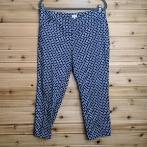 Laundry by Shelli Segal Navy and White Patterned Ankle Pants size 14
